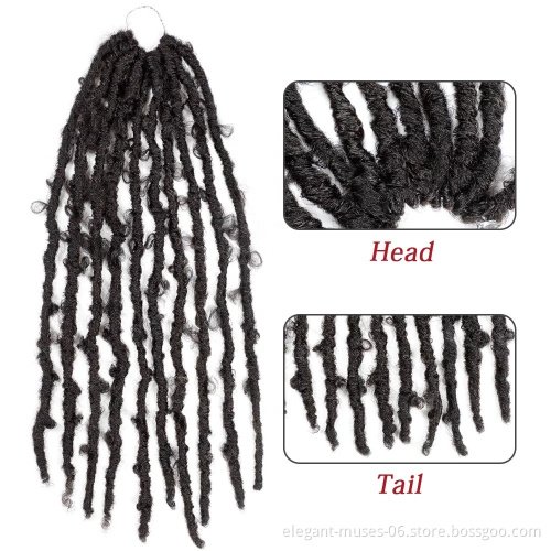 Butterfly Locs Crochet Hair Distressed Faux Locs Crochet Hair Pre looped Natural Messy Butterfly Bob Locs Pre-twisted Braids